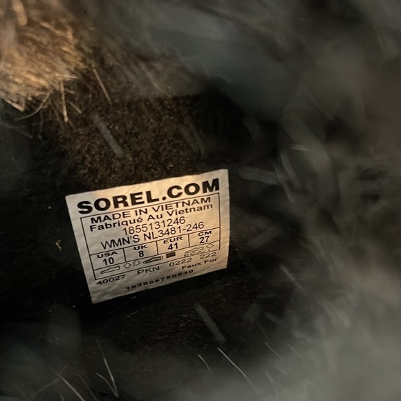 SOLD Sorel Joan of Arctic Tall Faux Fur Boots Lace Up Winter Duck Boot Size 10 - Picture 9 of 9